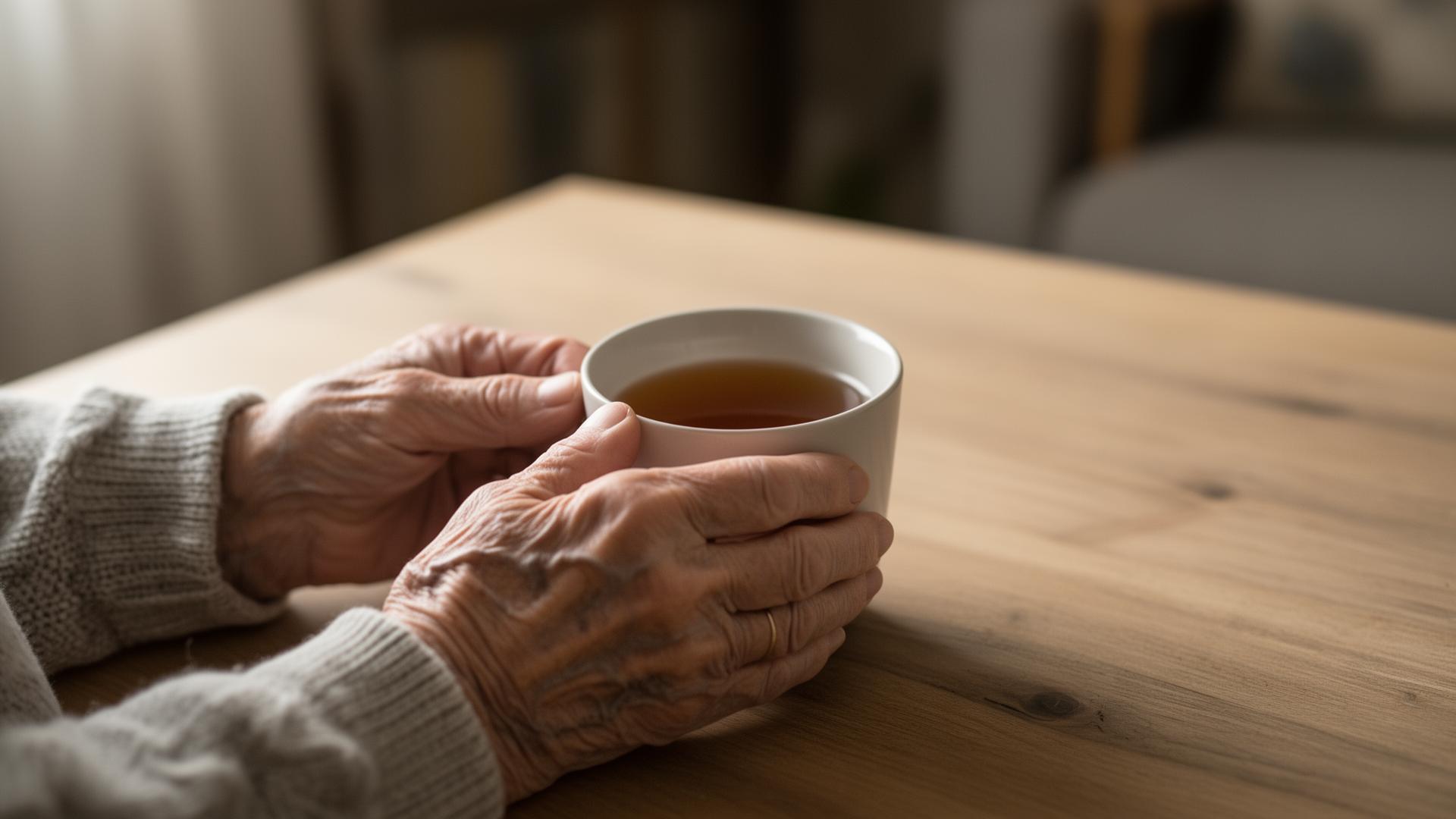 Quiet morning moment with tea